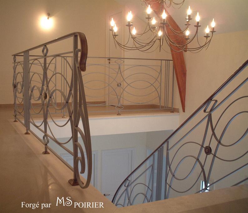 Rampe d'escalier Art déco bronze